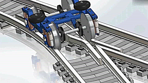 动画演示火车变轨原理,很形象,简单明了