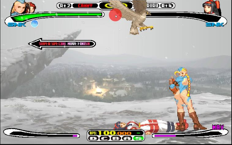 [图]DC《CAPCOM vs SNK 2000 PRO》(日版)二对二模式最高难度EX-不知火舞和EX-嘉米一命全胜通关