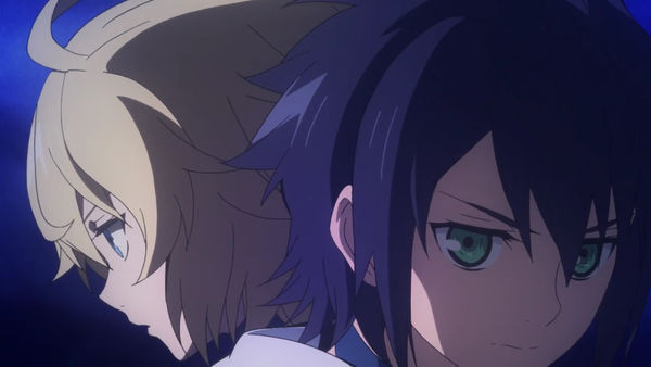 终结的炽天使 片头刚开始时的米伽尔×优图片