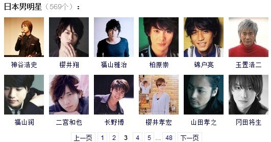 日本男明星排名图片