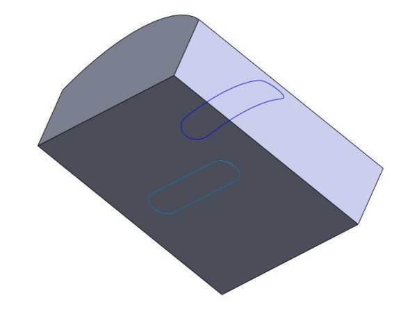solidworks曲面开直槽口我已经把直槽口画上去了因为曲面用不了拉伸