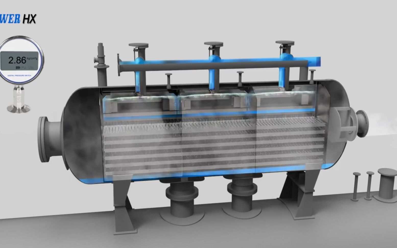 【3d动画】喷雾淋水盘式 除氧器-内部结构构造及 除氧过程(deaerator)