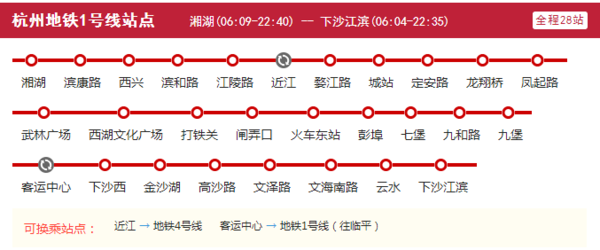 杭州东站到嘉里中心坐几号地铁