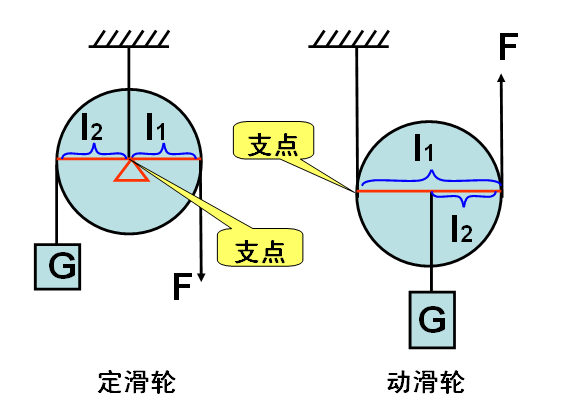 动滑轮和定滑轮的支点