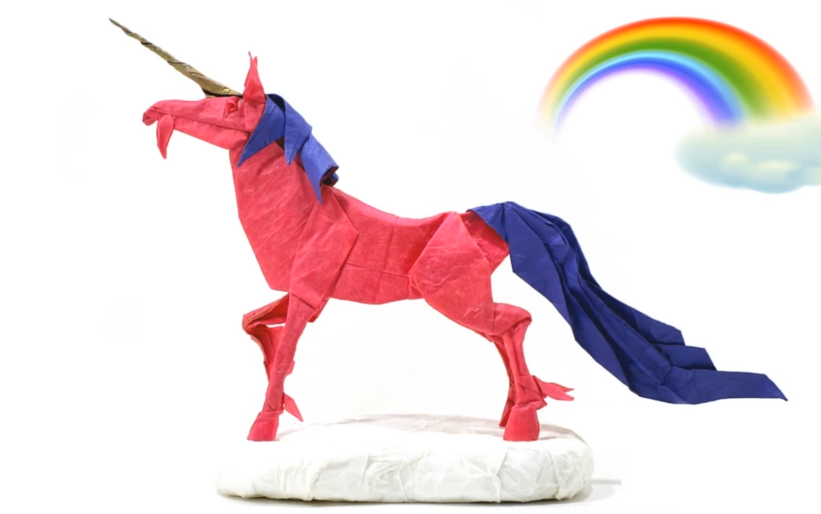 【搬运折纸】no_102_ 独角兽 设计者: 神谷哲史 视频录制者:mariano