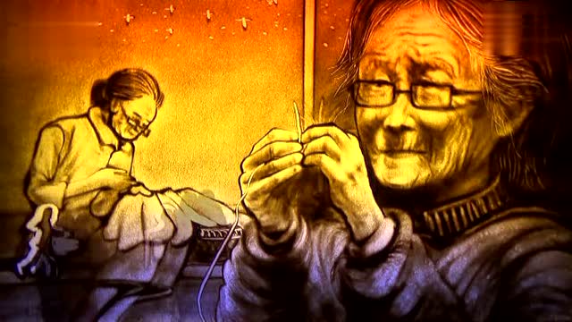 献给母亲的沙画《 时间都去哪儿了》