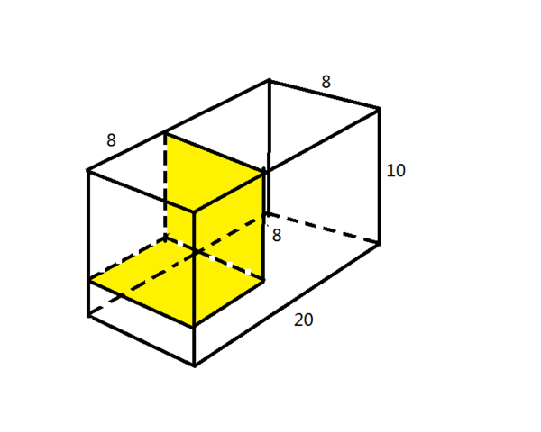 一个长方体长20厘米,宽10厘米,高8厘米,从上面切下一个最大的正方体