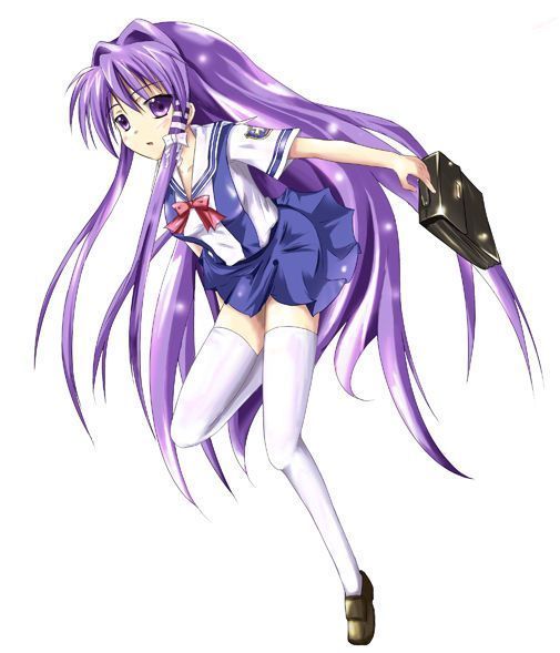 紫发紫瞳动漫女生