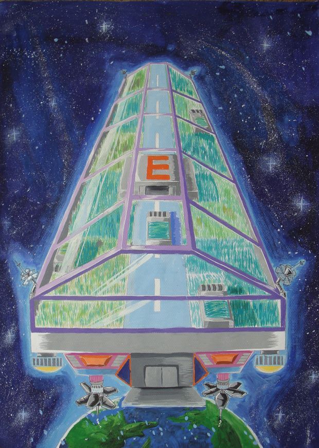 这幅科幻画星空部分是怎么画出来的?_360问答