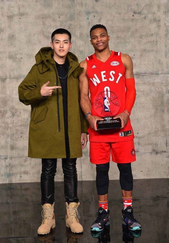 吴亦凡与威斯布鲁克的合影,吴亦凡有多高