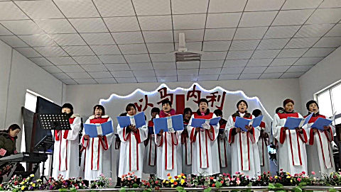 随风飘 舞广场舞《 欢乐圣诞佳音》金湖教会唱诗班