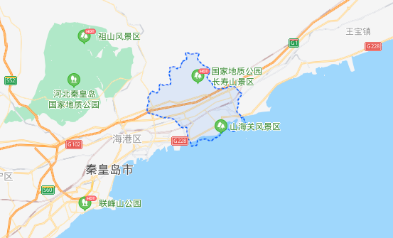 山海关地理位置地图图片