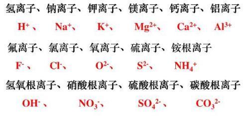 离子符号的常见离子符号