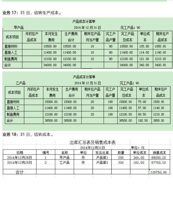 如图两项业务业务,结转成本,怎么作会计分录啊