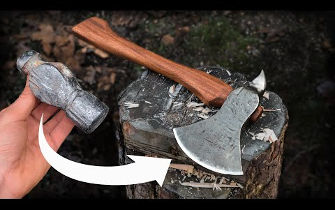 [图]Hatchet Forged From Ball Peen Hammer Blacksmithing