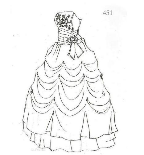 女士晚礼服笔筒画!素描之类的!重赏