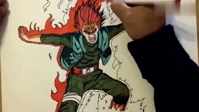 速画火影忍者八门遁甲之阵迈特凯speed drawing naruto might guy