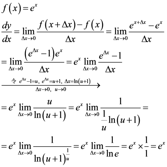 e的X次方求导为什么等于e的X次方