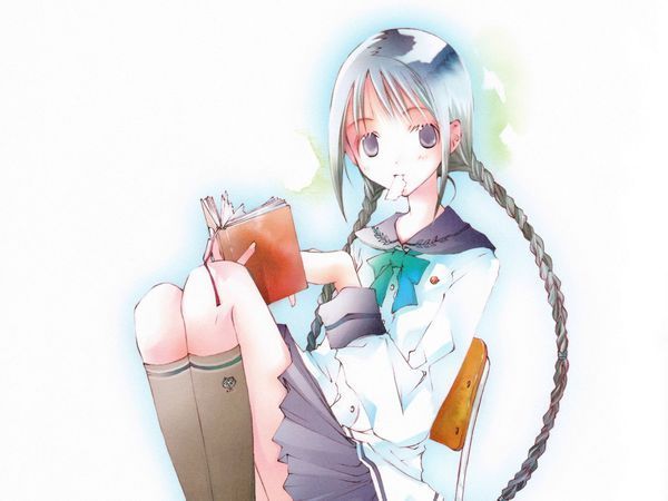 求图动漫里美少女看书的图!