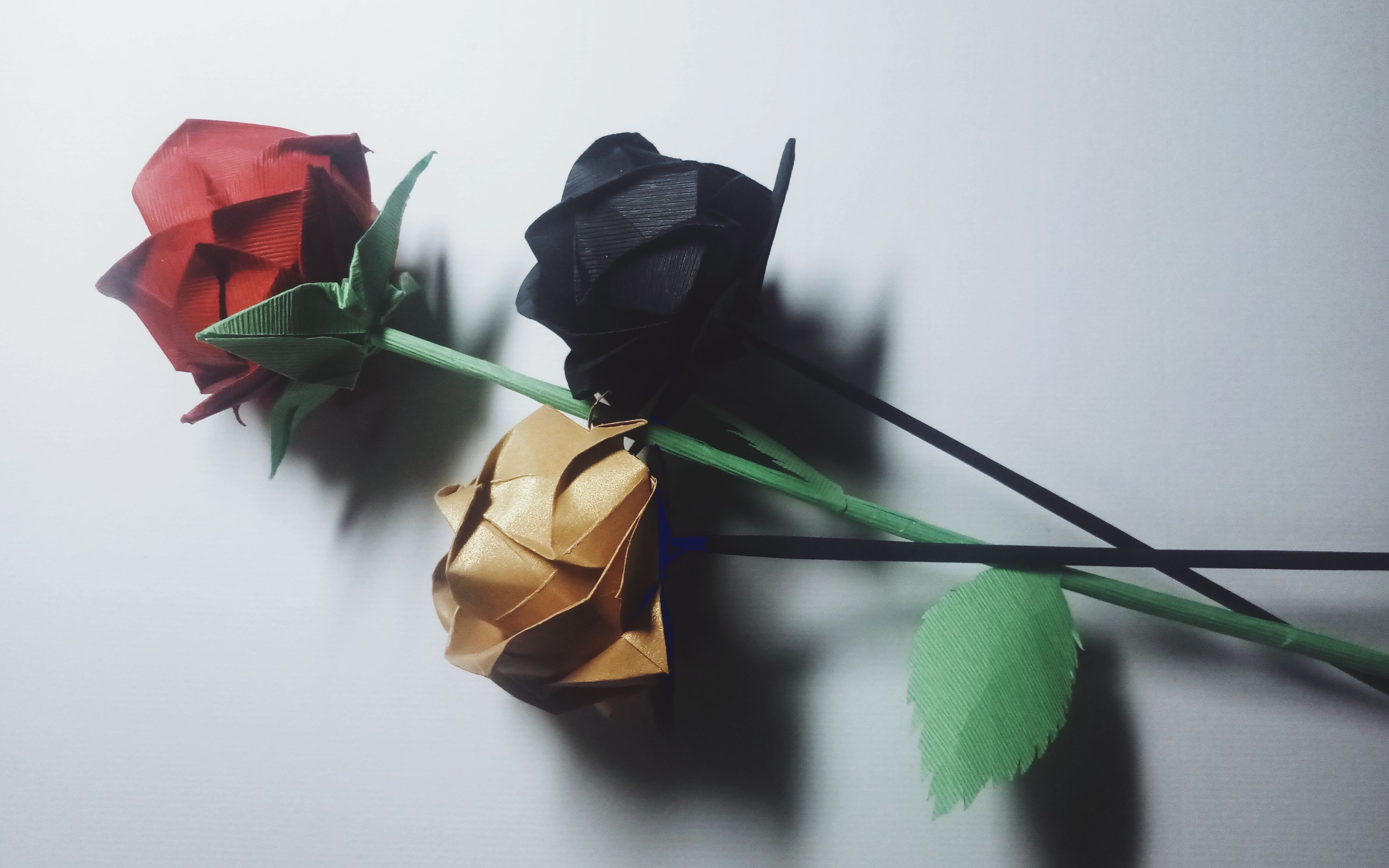 【折纸】 b>教程 /b> 简单的 b>川崎玫瑰花 /b>整形花萼茎