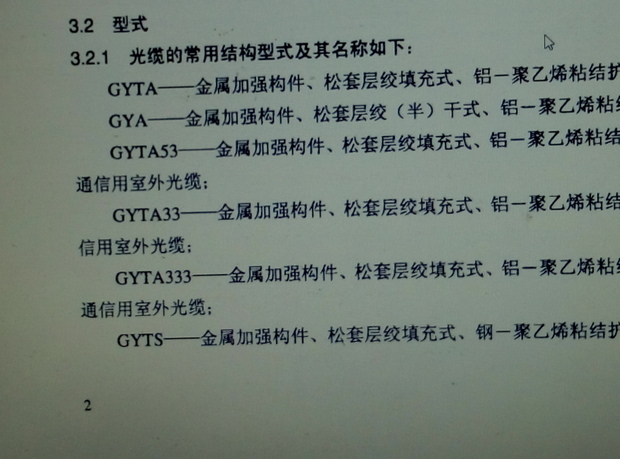 光缆中光缆命名的英文缩写和全称吗,例如