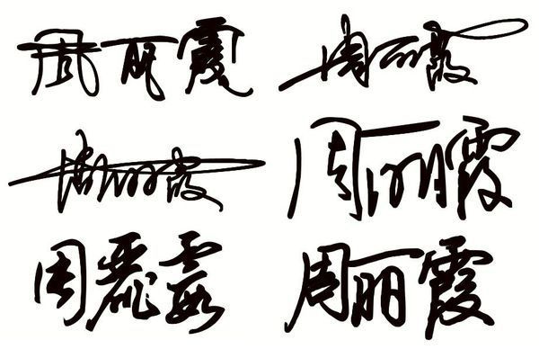 hi,周丽霞的艺术签名怎么写啊