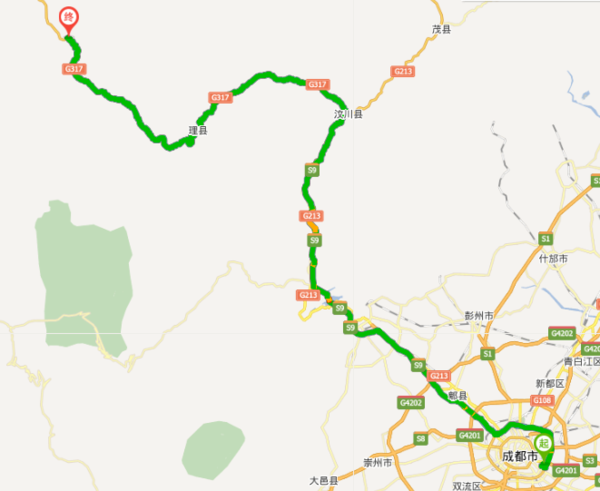 成都东一米亚罗镇有多远