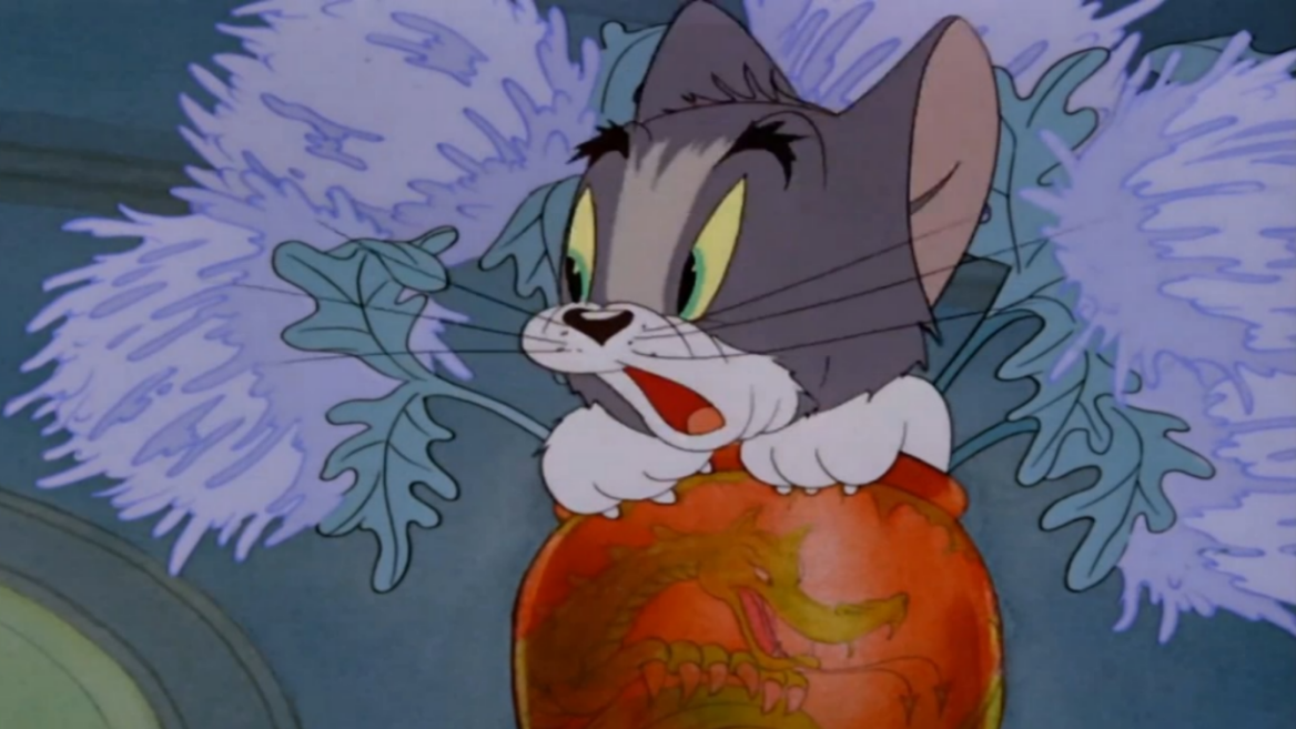 猫和老鼠:一个 鬼故事给汤姆吓得躲到花瓶里,杰瑞笑翻了!