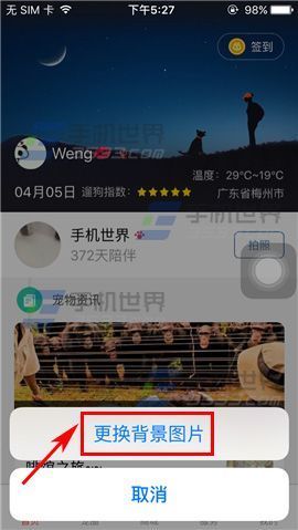 有宠更换背景图方法