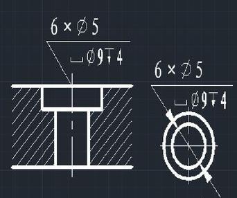 CAD带螺纹的沉孔俯视图怎么画的说明