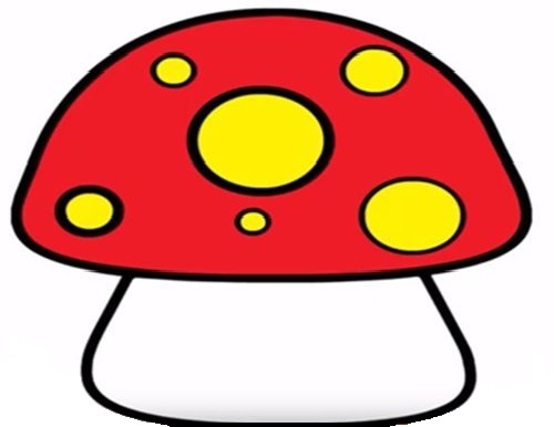 蘑菇简笔画带颜色4