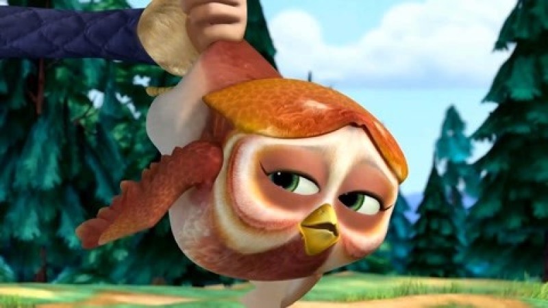 熊出没之 春日对对碰 光头强抓到了一只流着鼻涕的猫头鹰