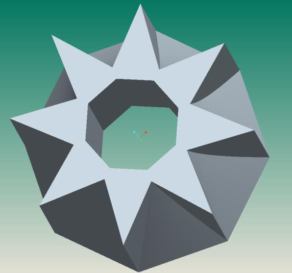 拉伸一个三棱体,然后阵列8个