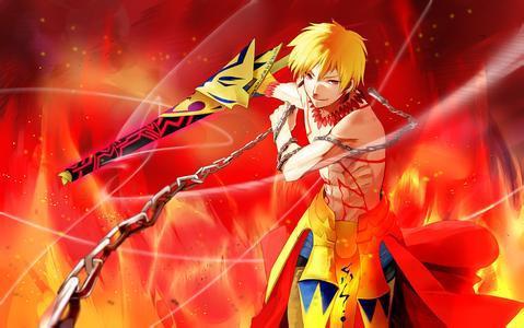 求fate/prototype里金闪闪开大的gif图片!