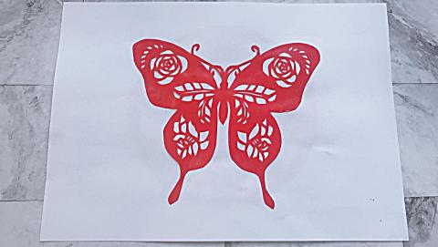 漂亮的蝴蝶窗花刻纸, 用彩纸剪窗花视频教程, 简单易学!