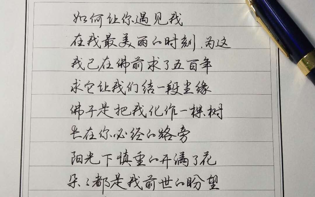 《 一棵开花的树》-硬笔行楷