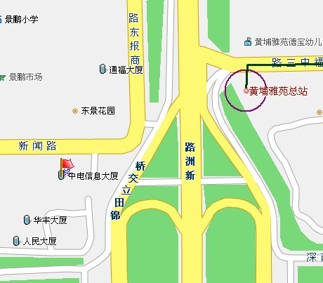 请问深圳中电信息大厦最近的一个公交站点是什