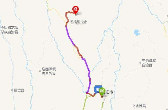 丽江至香格里拉有多少公里?