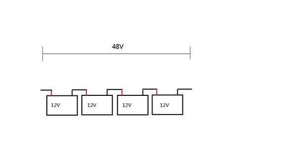 电源取电疑问电瓶车里4个串联的电瓶总电压48v我想取其中一个电瓶的