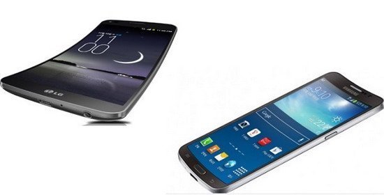 三星Galaxy Round对比LG G Flex 三联