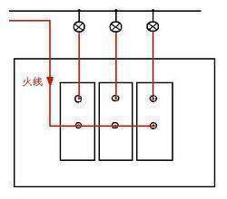 三控开关三个灯接线图