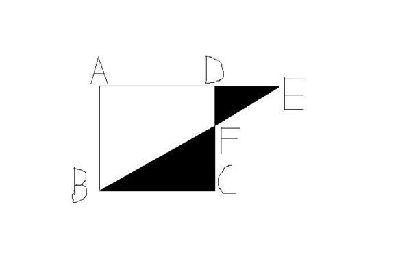 如下图,正方形abcd的边长为4cm,三角形bcf的面积比三角形的面积def的