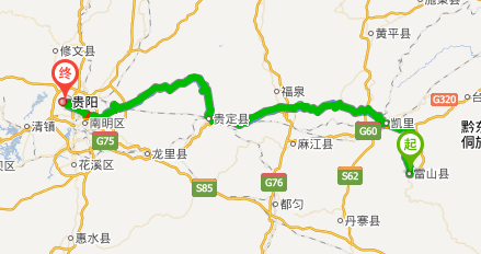 中国地图全图各省各市贵州省雷山县到贵阳市有