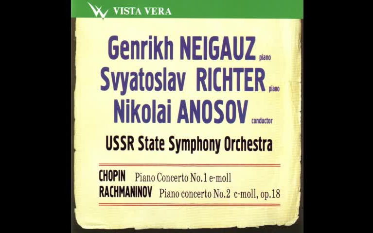 [图][Vista Vera] Heinrich Neuhaus Chopin PC No.1 Richter Rachmaninoff PC No.2 1948