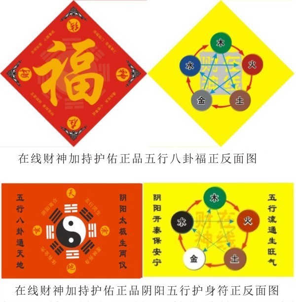 图一,正品开光五行八卦福,阴阳五行护身符