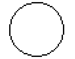 ps里怎样画出像windows画图工具里这种像素边缘的圆形?