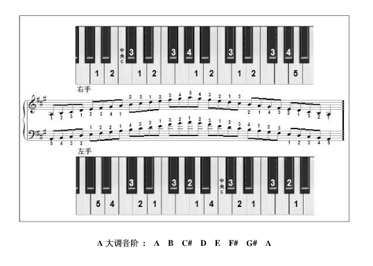 电子琴A调指法图片