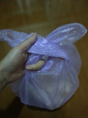 平口垃圾袋装满垃圾丢掉之前如何系口打结,是整个抓起来挽一圈打死结