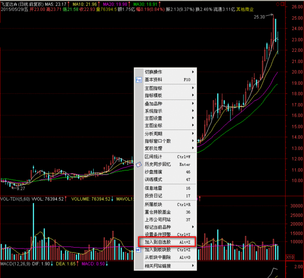 通达信金融终端超赢版软件中咋添加自选股