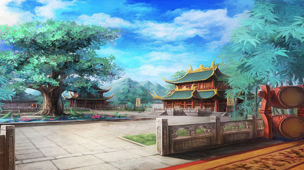 求古风春景的王府图片,类似于这种外面的,或是里面花园一角能看见花的